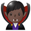 Man Vampire Emoji with Dark Skin Tone, Samsung style
