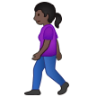 Woman Walking Emoji with Dark Skin Tone, Samsung style