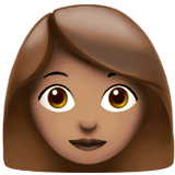 Woman Emoji with Medium Skin Tone, Apple style