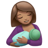 Breast-Feeding Emoji with Medium Skin Tone, Apple style
