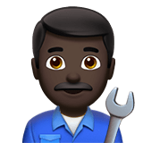 Man Mechanic Emoji with Dark Skin Tone, Apple style