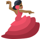 Woman Dancing Emoji with Medium-Dark Skin Tone, Facebook style