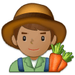 Man Farmer Emoji with Medium Skin Tone, Samsung style