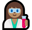 Woman Scientist Emoji with Medium Skin Tone, Microsoft style