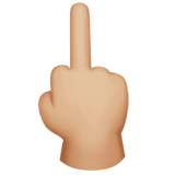 Middle Finger Emoji with Medium-Light Skin Tone, Apple style