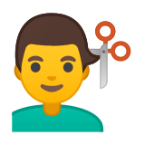 Man Getting Haircut Emoji, Google style