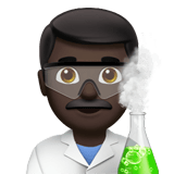 Man Scientist Emoji with Dark Skin Tone, Apple style