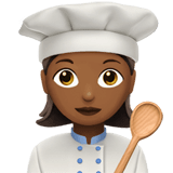 Woman Cook Emoji with Medium-Dark Skin Tone, Apple style