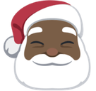 Santa Claus Emoji with Dark Skin Tone, Facebook style