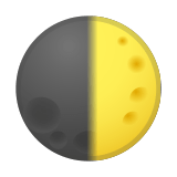 First Quarter Moon Emoji, Google style