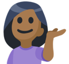 Person Tipping Hand Emoji with Medium-Dark Skin Tone, Facebook style