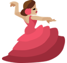 Woman Dancing Emoji with Medium-Light Skin Tone, Facebook style
