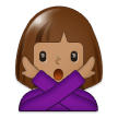 Woman Gesturing No Emoji with Medium Skin Tone, Samsung style