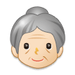 Old Woman Emoji with Light Skin Tone, Samsung style