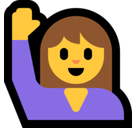 Hand Up Emoji, Microsoft style