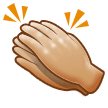 Clapping Hands Emoji with Medium-Light Skin Tone, Samsung style