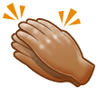 Clapping Hands Emoji with Medium Skin Tone, Samsung style