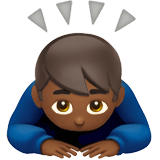 Man Bowing Emoji with Medium-Dark Skin Tone, Apple style