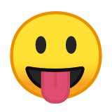 Face with Tongue Emoji, Google style