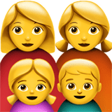 Family: Woman, Woman, Girl, Boy Emoji, Apple style