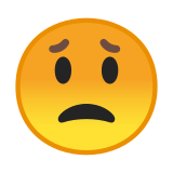 Worried Face Emoji, Google style