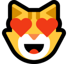 Smiling Cat Face with Heart-Eyes Emoji, Microsoft style