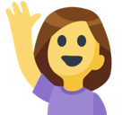 Hand Up Emoji / Person Raising Hand Emoji Meaning, Pictures & Codes