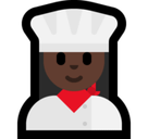 Woman Cook Emoji with Dark Skin Tone, Microsoft style