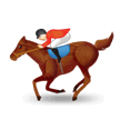 Horse Racing Emoji with Light Skin Tone, Samsung style