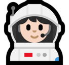 Woman Astronaut Emoji with Light Skin Tone, Microsoft style