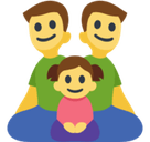 Family: Man, Man, Girl Emoji, Facebook style
