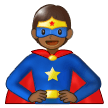 Superhero Emoji with Medium-Dark Skin Tone, Samsung style