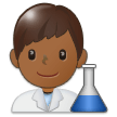 Man Scientist Emoji with Medium-Dark Skin Tone, Samsung style