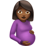 Pregnant Woman Emoji with Medium-Dark Skin Tone, Apple style