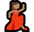 Woman Dancing Emoji with Medium Skin Tone, Microsoft style