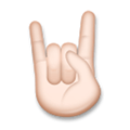 Sign of the Horns Emoji with Light Skin Tone, LG style