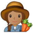 Woman Farmer Emoji with Medium Skin Tone, Samsung style