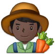 Man Farmer Emoji with Dark Skin Tone, Samsung style