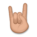 Sign of the Horns Emoji with Medium Skin Tone, LG style