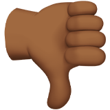 Thumbs Down Emoji with Medium-Dark Skin Tone, Apple style