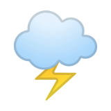 Cloud with Lightning Emoji, Google style