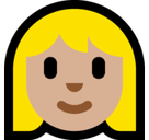 Woman: Medium-Light Skin Tone, Blond Hair, Microsoft style