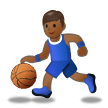 Man Bouncing Ball Emoji with Medium-Dark Skin Tone, Samsung style