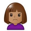 Woman Frowning Emoji with Medium Skin Tone, Samsung style