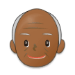 Old Man Emoji with Medium-Dark Skin Tone, Samsung style
