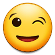 Winking Face Emoji, Samsung style