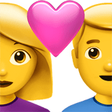 Couple with Heart: Woman, Man Emoji, Apple style