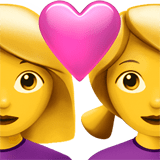 Couple with Heart: Woman, Woman Emoji, Apple style