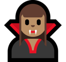 Woman Vampire Emoji with Medium Skin Tone, Microsoft style