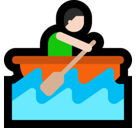 Man Rowing Boat Emoji with Light Skin Tone, Microsoft style